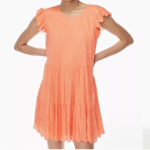 Wilfred | Sidonie Ruffle Tiered Dress Orange Size Small Aritzia